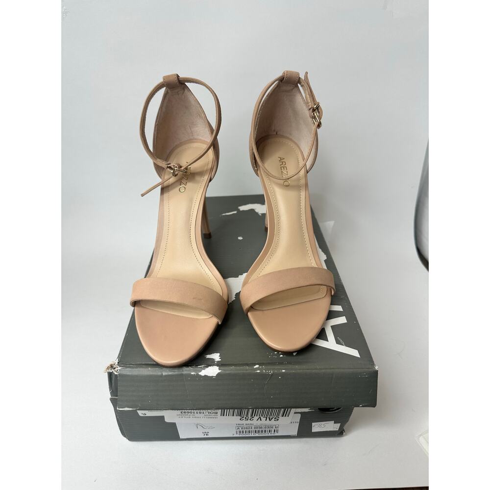Arezzo Women's Isabelli High Stiletto Sandals True Sand Size 7B NWT - Picture 2 of 7